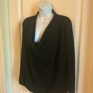 Joie  100% Cashmere Black Drape Cowl Neck Exposed Seams Sweater medium
